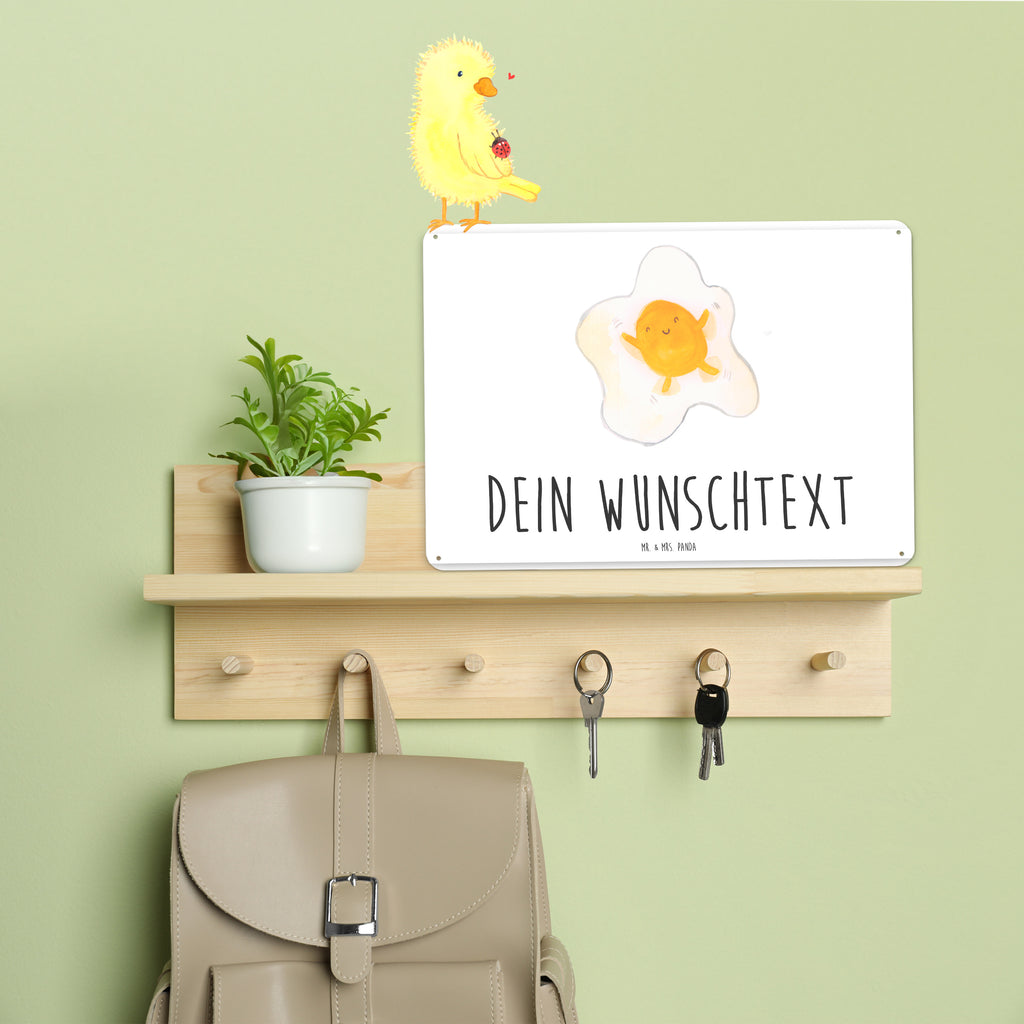 Personalisiertes Blechschild Spiegelei Ei Blechschild, Metallschild, Geschenk Schild, Schild, Magnet-Metall-Schild, Deko Schild, Wandschild, Wand-Dekoration, Türschild, Tiermotive, Gute Laune, lustige Sprüche, Tiere, Ei, Spiegelei, Schön, Tag, Glücklich, Liebe