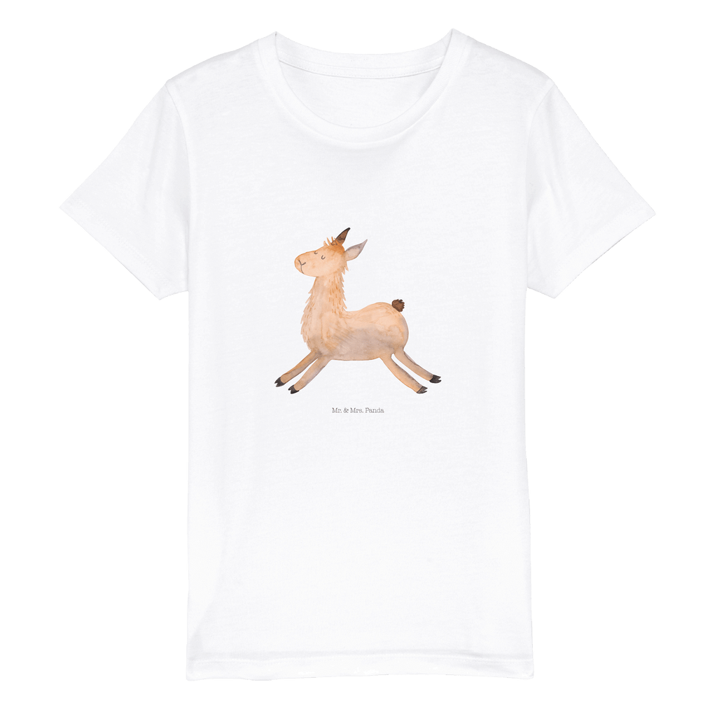 Organic Kinder T-Shirt Lama Springen Kinder T-Shirt, Kinder T-Shirt Mädchen, Kinder T-Shirt Jungen, Lama, Alpaka, Lamas, Lieblingstag, Happy day, fröhlich, Glück, Freundin, Liebeskummer, Neustart, guten Morgen, Start, Prüfung, Abitur