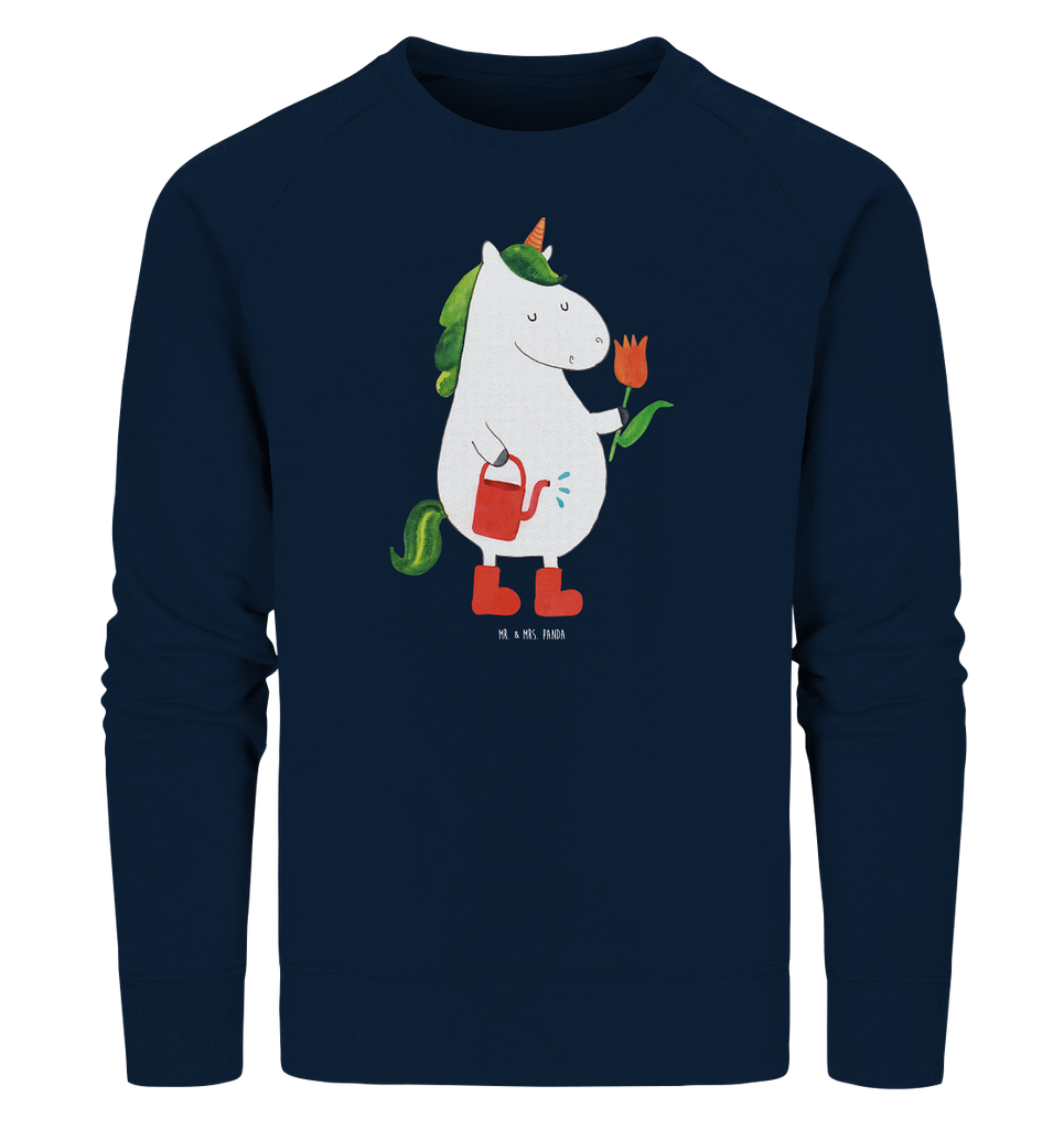 Organic Pullover Einhorn Gärtner Pullover, Pullover Männer, Pullover Frauen, Sweatshirt, Sweatshirt Männer, Sweatshirt Frauen, Unisex, Einhorn, Einhörner, Einhorn Deko, Pegasus, Unicorn, Luftballon, Gießkanne, Giesskanne, Lebenslust, Freude, Blume, Freundin, Garten, Stiefel