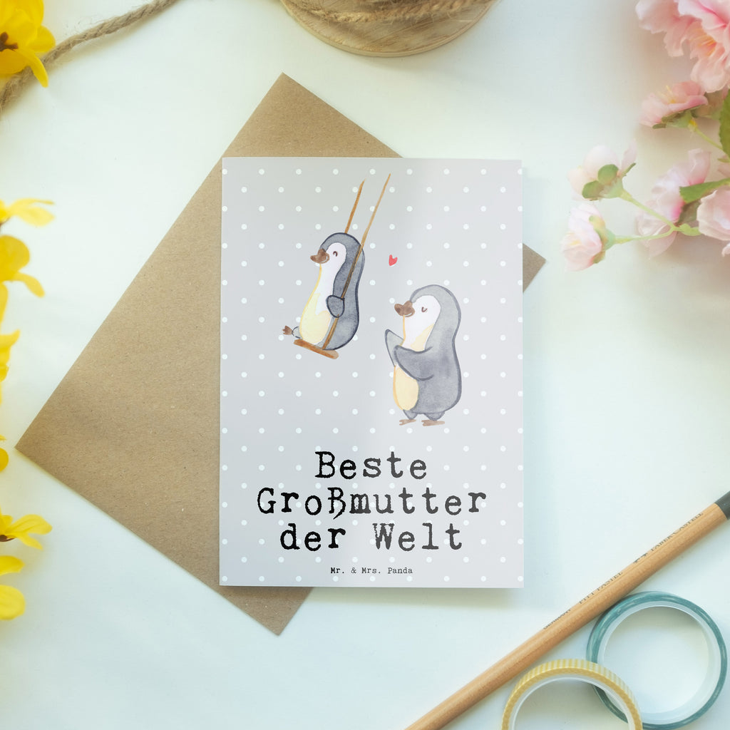 Grußkarte Pinguin Beste Großmutter der Welt Grußkarte, Klappkarte, Einladungskarte, Glückwunschkarte, Hochzeitskarte, Geburtstagskarte, Karte, Ansichtskarten, für, Dankeschön, Geschenk, Schenken, Geburtstag, Geburtstagsgeschenk, Geschenkidee, Danke, Bedanken, Mitbringsel, Freude machen, Geschenktipp, Großmutter, Omi, Oma, Oma geworden, Grosseltern