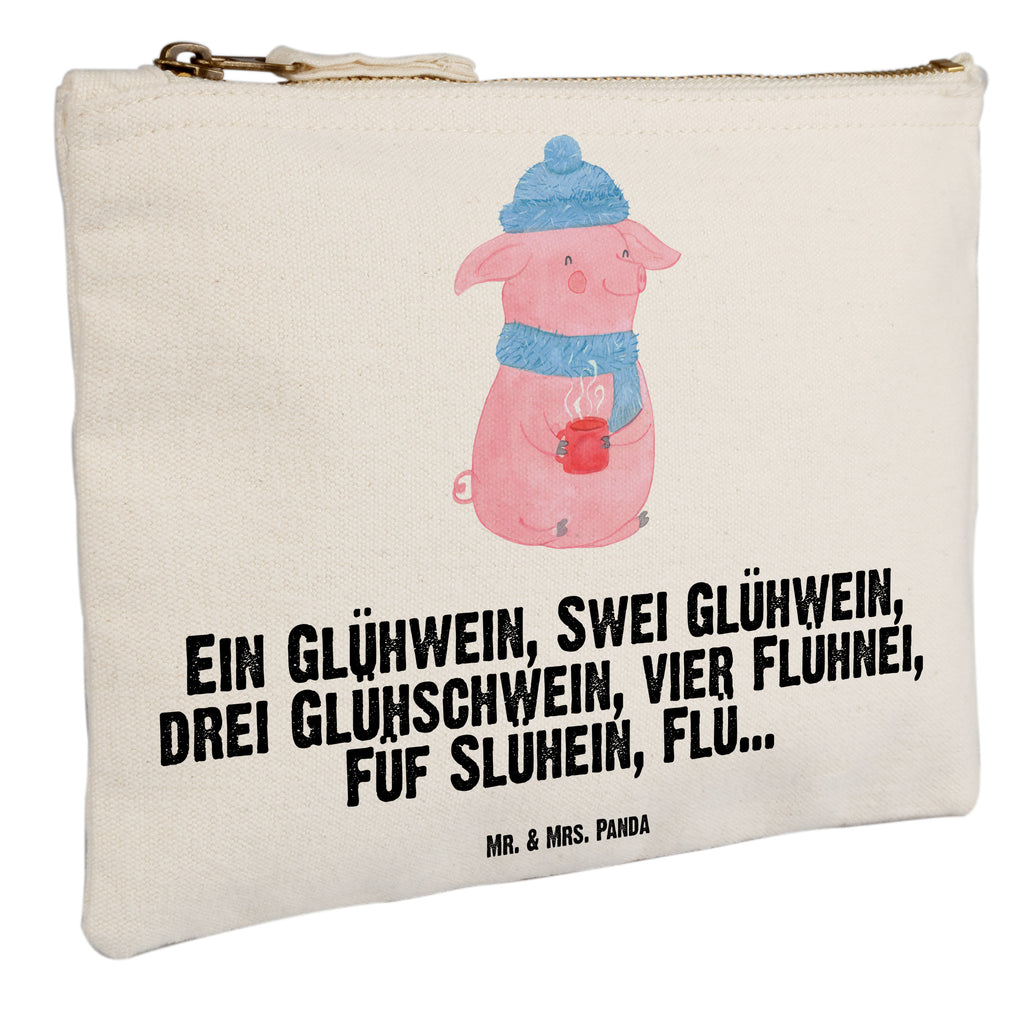 Schminktasche Lallelndes Glühschwein Schminktasche, Kosmetiktasche, Kosmetikbeutel, Stiftemäppchen, Etui, Federmappe, Makeup, XXL, Schminketui, Kosmetiketui, Schlamperetui, Winter, Weihnachten, Weihnachtsdeko, Nikolaus, Advent, Heiligabend, Wintermotiv, Glühwein, Betrunken, Weihnachtsmarkt, Spruch