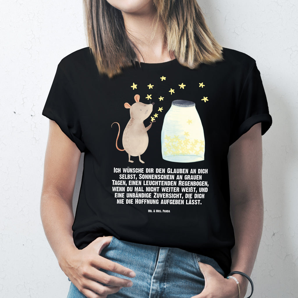 T-Shirt Standard Maus Sterne T-Shirt, Shirt, Tshirt, Lustiges T-Shirt, T-Shirt mit Spruch, Party, Junggesellenabschied, Jubiläum, Geburstag, Herrn, Damen, Männer, Frauen, Schlafshirt, Nachthemd, Sprüche, Tiermotive, Gute Laune, lustige Sprüche, Tiere, Maus, Sterne, Wunsch, Kind, Taufe, Taufgeschenk, Geburt, Schwangerschaft, erstes Kind, Kindergeburtstag, Geburtstag, Hoffnung, Träume