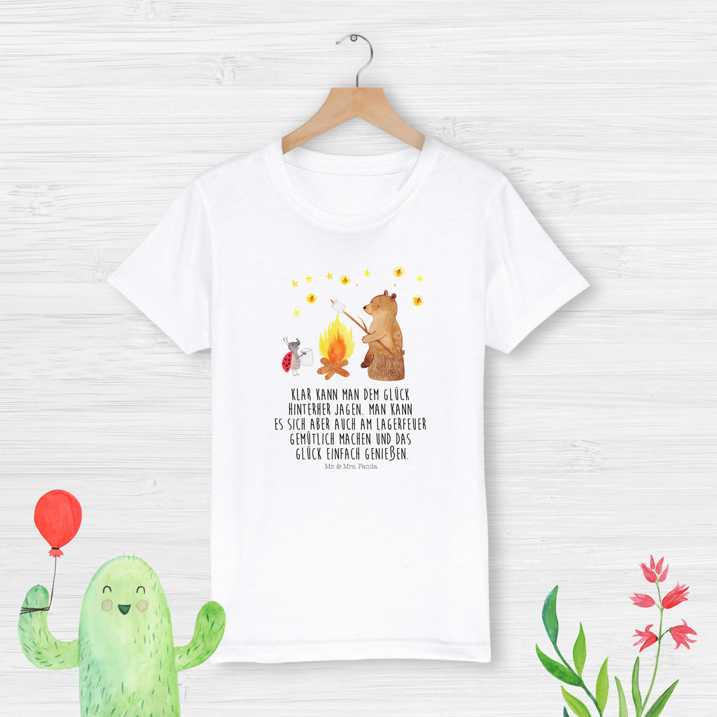 Organic Kinder T-Shirt Bär & Marienkäfer Lagerfeuer Kinder T-Shirt, Kinder T-Shirt Mädchen, Kinder T-Shirt Jungen, Bär, Teddy, Teddybär, Lagerfeuer