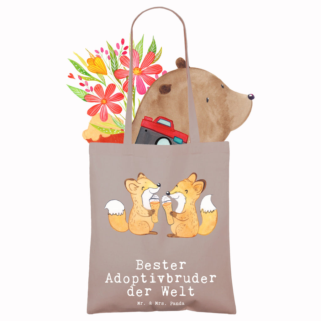 Tragetasche Fuchs Bester Adoptivbruder der Welt Beuteltasche, Beutel, Einkaufstasche, Jutebeutel, Stoffbeutel, Tasche, Shopper, Umhängetasche, Strandtasche, Schultertasche, Stofftasche, Tragetasche, Badetasche, Jutetasche, Einkaufstüte, Laptoptasche, für, Dankeschön, Geschenk, Schenken, Geburtstag, Geburtstagsgeschenk, Geschenkidee, Danke, Bedanken, Mitbringsel, Freude machen, Geschenktipp, Adoptivbruder, adoptiert, Bruder, Brudi, Geschwister, Bruderherz, Schwester, Familie, Kleinigkeit, Brother, Bester, Sohn