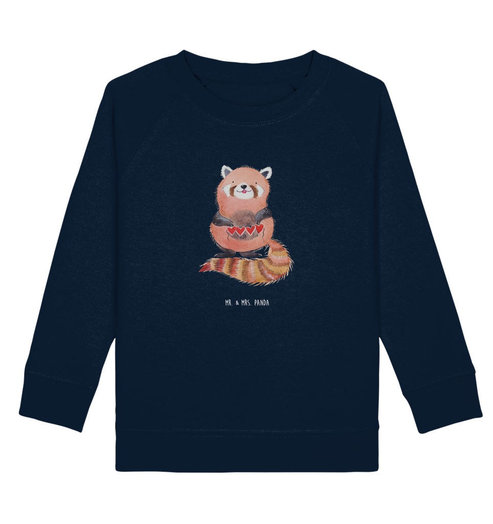 Organic Kinder Pullover Roter Panda Kinder Pullover, Kinder Sweatshirt, Jungen, Mädchen, Tiermotive, Gute Laune, lustige Sprüche, Tiere, Panda, Liebe, Rot, Herz, Liebling, Lieblingsmensch