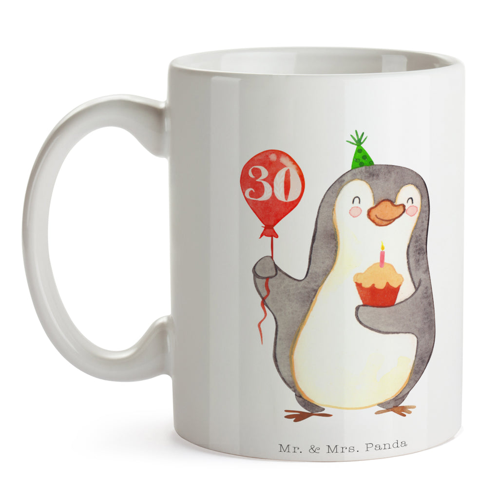 Tasse 30. Geburtstag Pinguin Luftballon Tasse, Kaffeetasse, Teetasse, Becher, Kaffeebecher, Teebecher, Keramiktasse, Porzellantasse, Büro Tasse, Geschenk Tasse, Tasse Sprüche, Tasse Motive, Kaffeetassen, Tasse bedrucken, Designer Tasse, Cappuccino Tassen, Schöne Teetassen, Geburtstag, Geburtstagsgeschenk, Geschenk, Pinguin, Geburtstage, Happy Birthday, Geburtstagsfeier