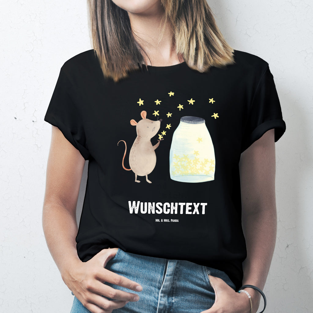 Personalisiertes T-Shirt Maus Sterne T-Shirt Personalisiert, T-Shirt mit Namen, T-Shirt mit Aufruck, Männer, Frauen, Wunschtext, Bedrucken, Tiermotive, Gute Laune, lustige Sprüche, Tiere, Maus, Sterne, Wunsch, Kind, Taufe, Taufgeschenk, Geburt, Schwangerschaft, erstes Kind, Kindergeburtstag, Geburtstag, Hoffnung, Träume