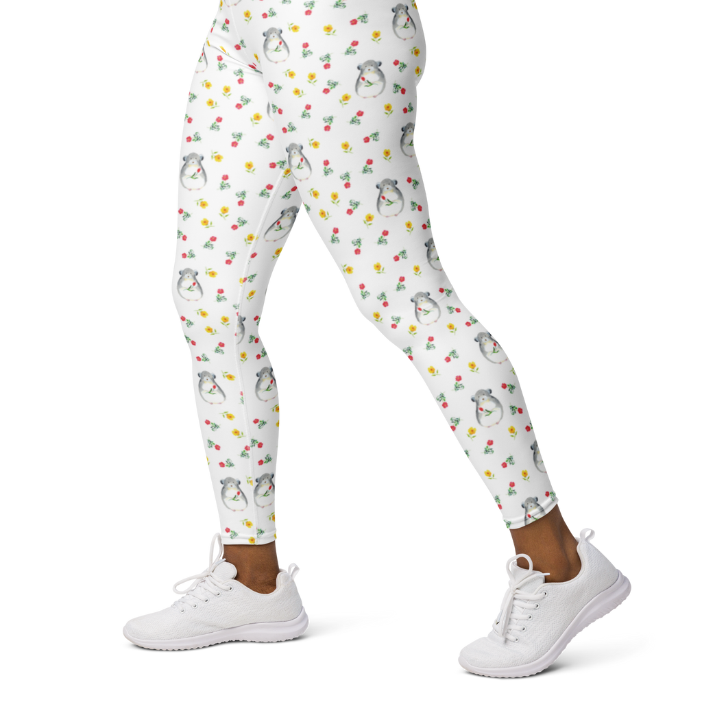 Yogahose Chinchilla Blume Muster Yogapants, Yogaleggings, Yogaleggins, Yogahose Damen, Yogahose, Frauen, Yogahose Mädchen, Yogahose Kinder, Yogahose Herren, Yogahose Männer, Tiermotive, Gute Laune, lustige Sprüche, Tiere, Chinchilla, Chinchillas, Liebeskummer, Kummer, Depressionen, traurig sein, Chaos, Glücklichsein, Büro, Büroalltag