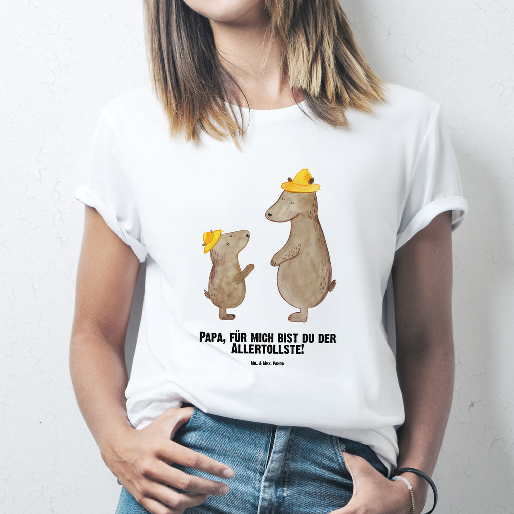 Personalisiertes T-Shirt Bären mit Hut T-Shirt Personalisiert, T-Shirt mit Namen, T-Shirt mit Aufruck, Männer, Frauen, Familie, Vatertag, Muttertag, Bruder, Schwester, Mama, Papa, Oma, Opa, Bär, Bären, Vater, Papi, Paps, Dad, Daddy, Lieblingsmensch, Sohn, Söhne, Kind, Kinder, Vater-Sohn, Family, Vorbild