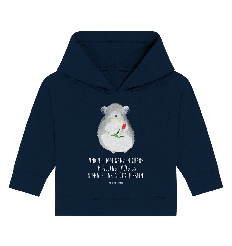 Organic Baby Hoodie Chinchilla Blume Baby Kapuzenshirt, Baby Kapuzensweatshirt, Baby Hoodie, Baby Pullover, Tiermotive, Gute Laune, lustige Sprüche, Tiere, Chinchilla, Chinchillas, Liebeskummer, Kummer, Depressionen, traurig sein, Chaos, Glücklichsein, Büro, Büroalltag