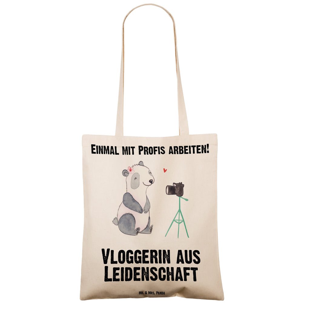 Tragetasche Vloggerin aus Leidenschaft Beuteltasche, Beutel, Einkaufstasche, Jutebeutel, Stoffbeutel, Tasche, Shopper, Umhängetasche, Strandtasche, Schultertasche, Stofftasche, Tragetasche, Badetasche, Jutetasche, Einkaufstüte, Laptoptasche, Beruf, Ausbildung, Jubiläum, Abschied, Rente, Kollege, Kollegin, Geschenk, Schenken, Arbeitskollege, Mitarbeiter, Firma, Danke, Dankeschön