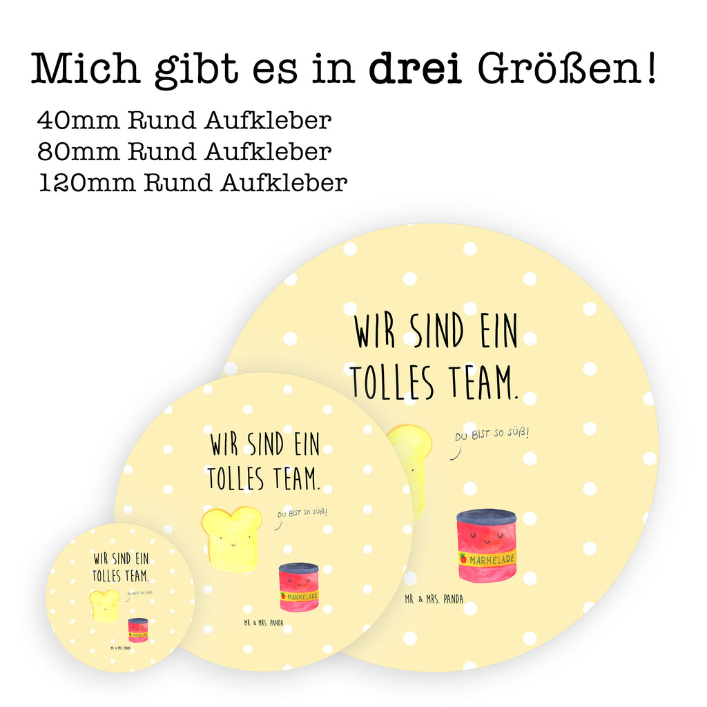 Rund Aufkleber Toast & Marmelade Sticker, Aufkleber, Etikett, Tiermotive, Gute Laune, lustige Sprüche, Tiere, Toast, Marmelade, Dreamteam, süße Postkarte, süß, Küche Deko, Küche Spruch, Frühstück Einladung, Brot, Toastbrot