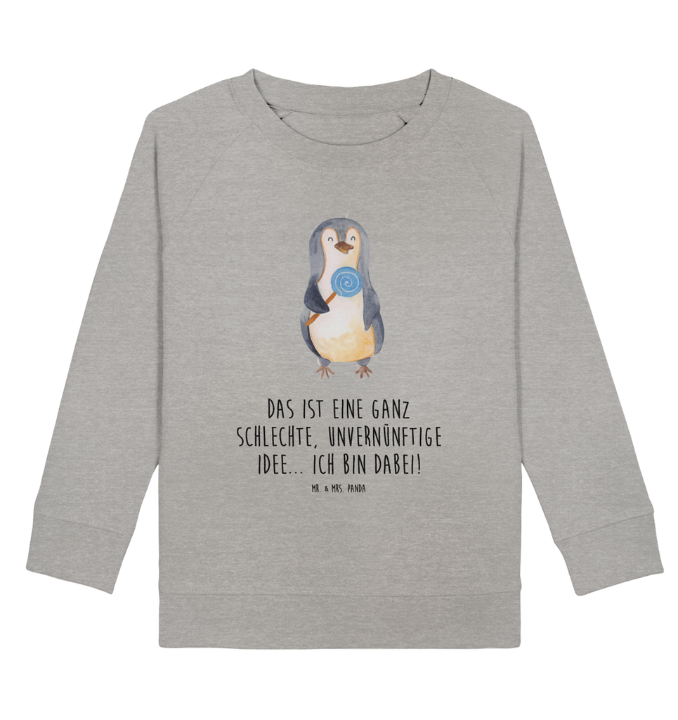 Organic Kinder Pullover Pinguin Lolli Kinder Pullover, Kinder Sweatshirt, Jungen, Mädchen, Pinguin, Pinguine, Lolli, Süßigkeiten, Blödsinn, Spruch, Rebell, Gauner, Ganove, Rabauke