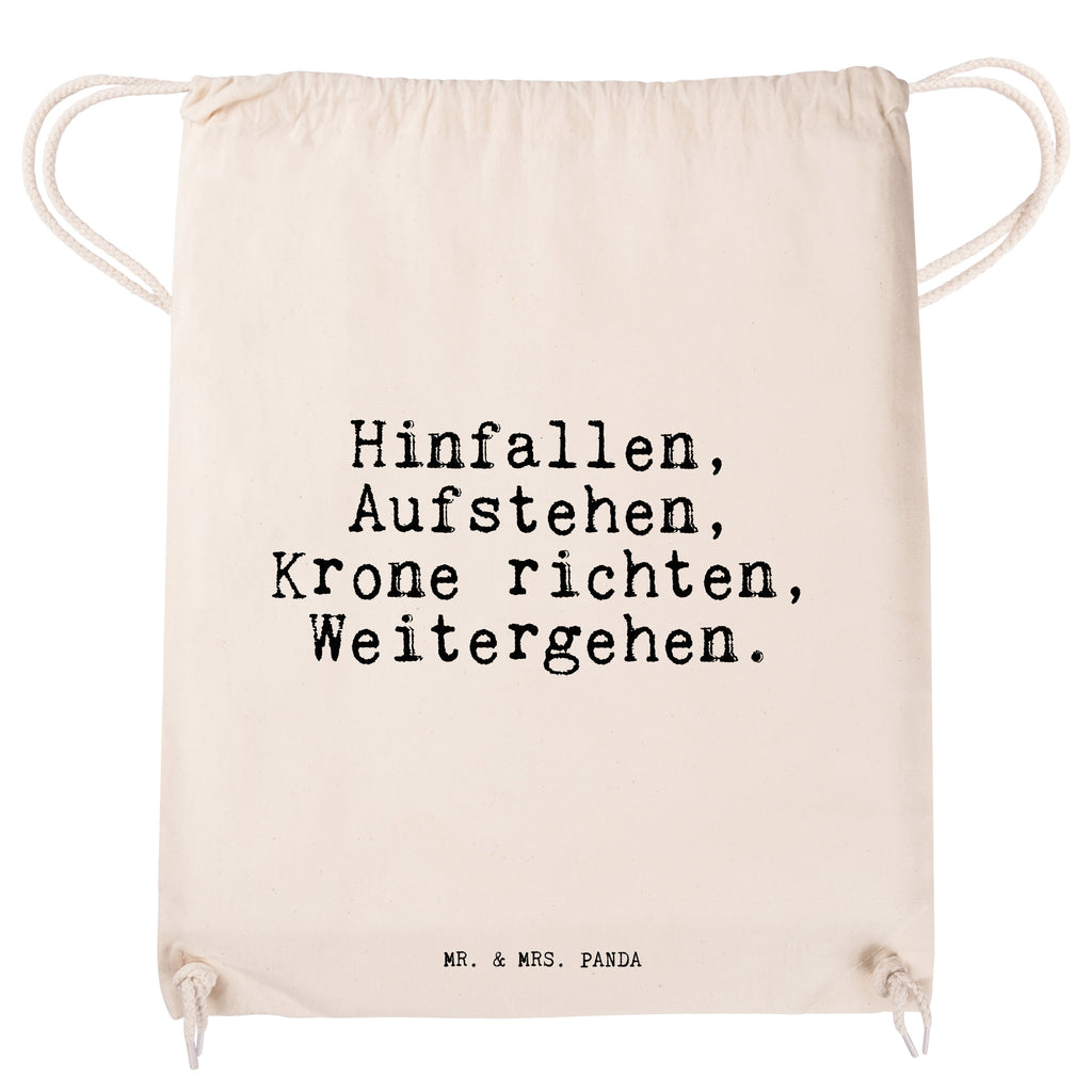 Sportbeutel Hinfallen, Aufstehen, Krone richten,... Sportbeutel, Turnbeutel, Beutel, Sporttasche, Tasche, Stoffbeutel, Sportbeutel Kinder, Gymsack, Beutel Rucksack, Kleine Sporttasche, Sportzubehör, Turnbeutel Baumwolle, Spruch, Sprüche, lustige Sprüche, Weisheiten, Zitate, Spruch Geschenke, Spruch Sprüche Weisheiten Zitate Lustig Weisheit Worte