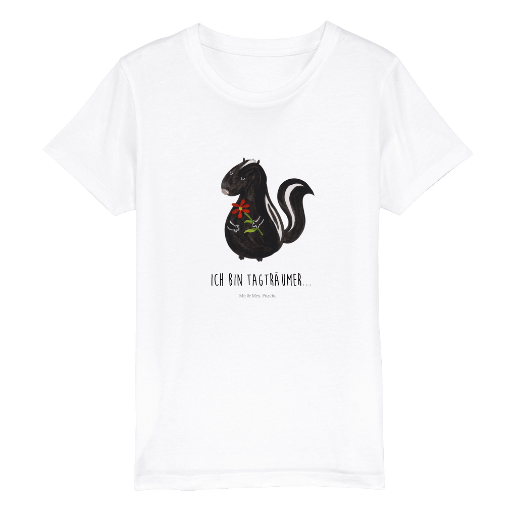 Organic Kinder T-Shirt Stinktier Blume Kinder T-Shirt, Kinder T-Shirt Mädchen, Kinder T-Shirt Jungen, Stinktier, Skunk, Wildtier, Raubtier, Stinker, Stinki, Tagträumer, verträumt, Dreams, Träume