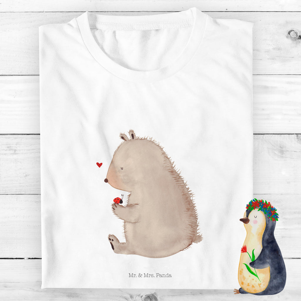 Organic Kinder T-Shirt Bär Marienkäfer Kinder T-Shirt, Kinder T-Shirt Mädchen, Kinder T-Shirt Jungen, Bär, Teddy, Teddybär, Marienkäfer, Liebe, Freiheit, Motivation, Das Leben ist schön