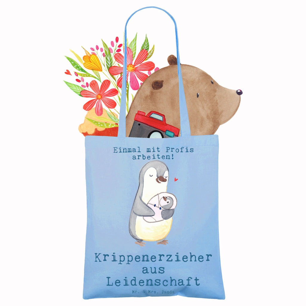 Tragetasche Krippenerzieher aus Leidenschaft Beuteltasche, Beutel, Einkaufstasche, Jutebeutel, Stoffbeutel, Tasche, Shopper, Umhängetasche, Strandtasche, Schultertasche, Stofftasche, Tragetasche, Badetasche, Jutetasche, Einkaufstüte, Laptoptasche, Beruf, Ausbildung, Jubiläum, Abschied, Rente, Kollege, Kollegin, Geschenk, Schenken, Arbeitskollege, Mitarbeiter, Firma, Danke, Dankeschön, Krippenerzieher, Kindertagesstätte, KITA, Eröffnung, Erzieher, Pädagoge