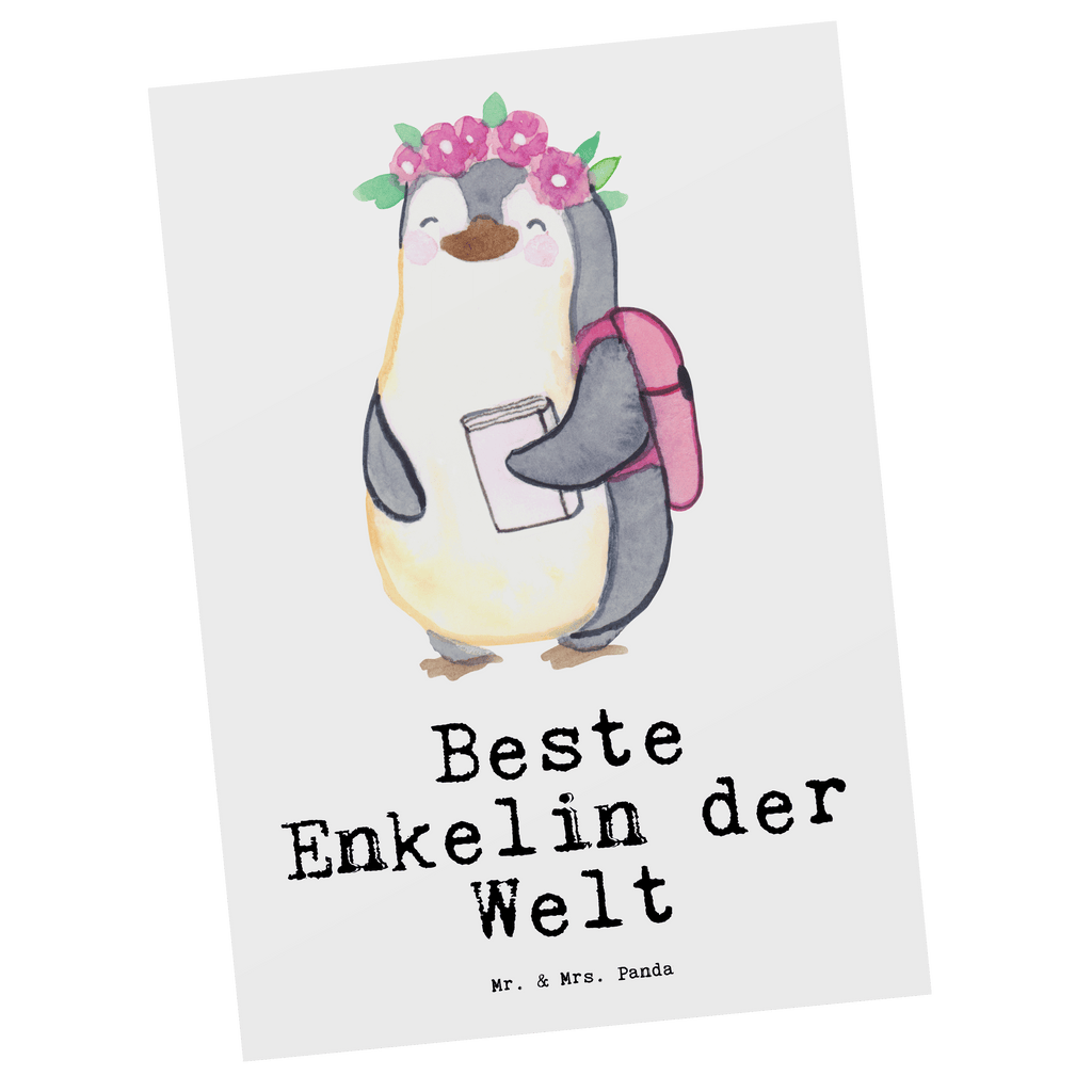 Postkarte Pinguin Beste Enkelin der Welt Postkarte, Karte, Geschenkkarte, Grußkarte, Einladung, Ansichtskarte, Geburtstagskarte, Einladungskarte, Dankeskarte, Ansichtskarten, Einladung Geburtstag, Einladungskarten Geburtstag, für, Dankeschön, Geschenk, Schenken, Geburtstag, Geburtstagsgeschenk, Geschenkidee, Danke, Bedanken, Mitbringsel, Freude machen, Geschenktipp, Enkelin, Enkelkind, Enkeltochter, Oma, Opa, Kind von Tochter, Kind von Sohn, Großtochter, Taufe