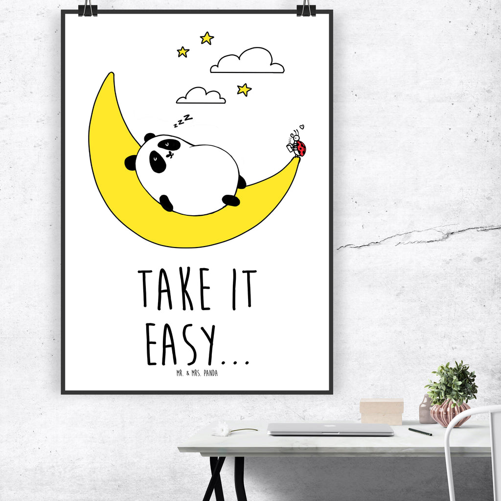 Poster Panda Easy Poster, Wandposter, Bild, Wanddeko, Küchenposter, Kinderposter, Wanddeko Bild, Raumdekoration, Wanddekoration, Handgemaltes Poster, Mr. & Mrs. Panda Poster, Designposter, Kunstdruck, Posterdruck