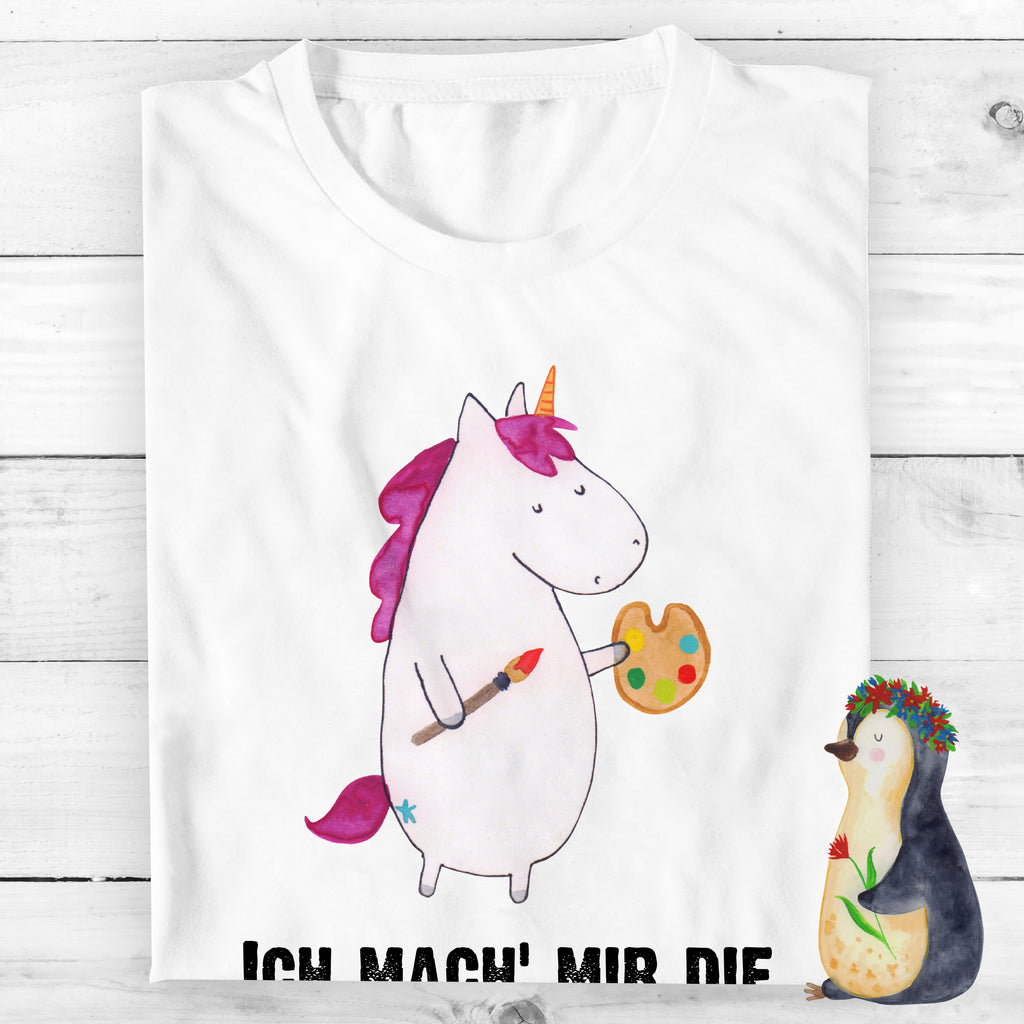 T-Shirt Standard Einhorn Künstler T-Shirt, Shirt, Tshirt, Lustiges T-Shirt, T-Shirt mit Spruch, Party, Junggesellenabschied, Jubiläum, Geburstag, Herrn, Damen, Männer, Frauen, Schlafshirt, Nachthemd, Sprüche, Einhorn, Einhörner, Einhorn Deko, Pegasus, Unicorn, Englisch, Künstler, Artist, Malen, Zeichnen, Welt, Farbe, Stift, Pinsel, Geschenk, Maler