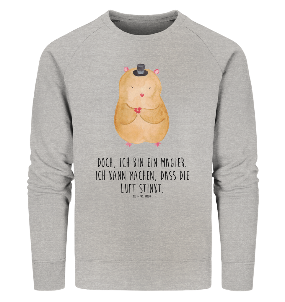 Organic Pullover Hamster mit Hut Pullover, Pullover Männer, Pullover Frauen, Sweatshirt, Sweatshirt Männer, Sweatshirt Frauen, Unisex, Tiermotive, Gute Laune, lustige Sprüche, Tiere, Hamster, Hut, Magier, Zylinder, Zwerghamster, Zauberer