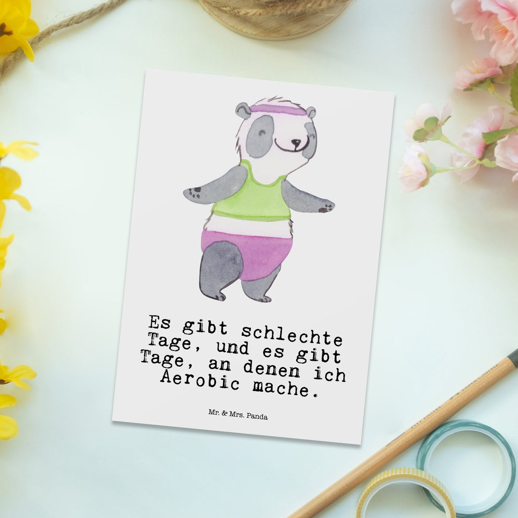 Postkarte Panda Aerobic Tage Postkarte, Karte, Geschenkkarte, Grußkarte, Einladung, Ansichtskarte, Geburtstagskarte, Einladungskarte, Dankeskarte, Ansichtskarten, Einladung Geburtstag, Einladungskarten Geburtstag, Geschenk, Sport, Sportart, Hobby, Schenken, Danke, Dankeschön, Auszeichnung, Gewinn, Sportler, Aerobic, Aerobic Fitness, Fitnessstudio