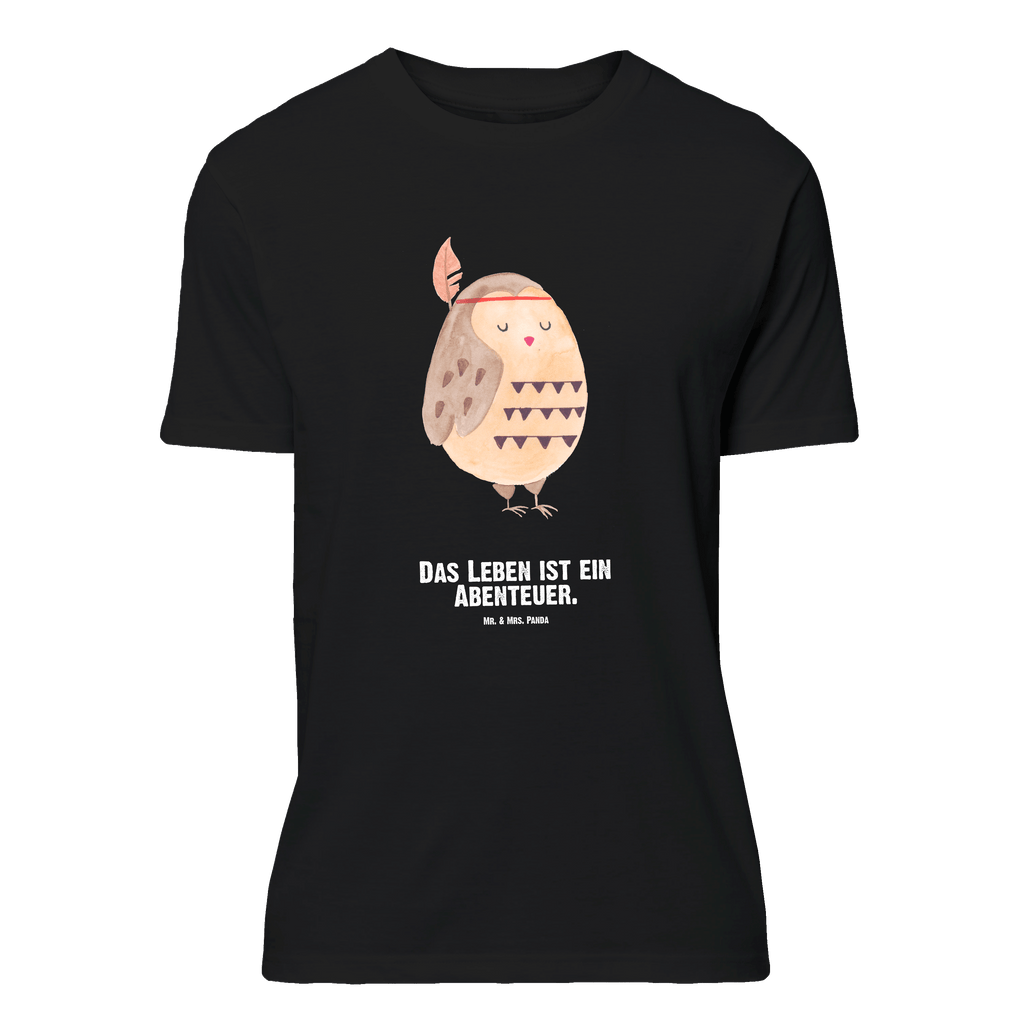 Personalisiertes T-Shirt Eule Federschmuck T-Shirt Personalisiert, T-Shirt mit Namen, T-Shirt mit Aufruck, Männer, Frauen, Wunschtext, Bedrucken, Eule, Eule Deko, Owl, Das Leben ist ein Abenteuer, Reisespruch, Federschmuck, Dekoration