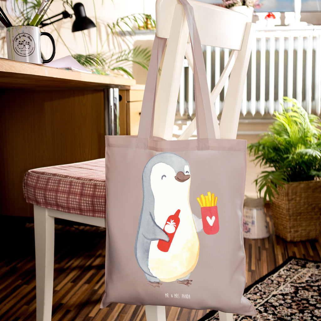 Tragetasche Pinguin Pommes Beuteltasche, Beutel, Einkaufstasche, Jutebeutel, Stoffbeutel, Tasche, Shopper, Umhängetasche, Strandtasche, Schultertasche, Stofftasche, Tragetasche, Badetasche, Jutetasche, Einkaufstüte, Laptoptasche, Liebe, Partner, Freund, Freundin, Ehemann, Ehefrau, Heiraten, Verlobung, Heiratsantrag, Liebesgeschenk, Jahrestag, Hocheitstag, Valentinstag, Geschenk für Frauen, Hochzeitstag, Mitbringsel, Geschenk für Freundin, Geschenk für Partner, Liebesbeweis, für Männer, für Ehemann