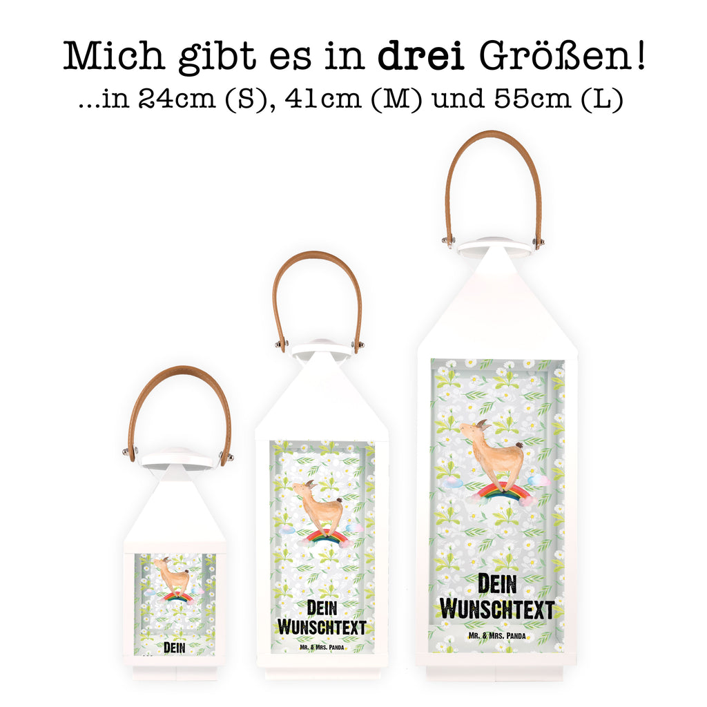 Personalisierte Deko Laterne Lama Regenbogen Gartenlampe, Gartenleuchte, Gartendekoration, Gartenlicht, Laterne kleine Laternen, XXL Laternen, Laterne groß, Lama, Alpaka, Lamas, Regenbogen, Haters gonna hate, Haters, Selbstständig, Außenseiter, Schule, Abi, Hobby, Wolkenland, Freiheit