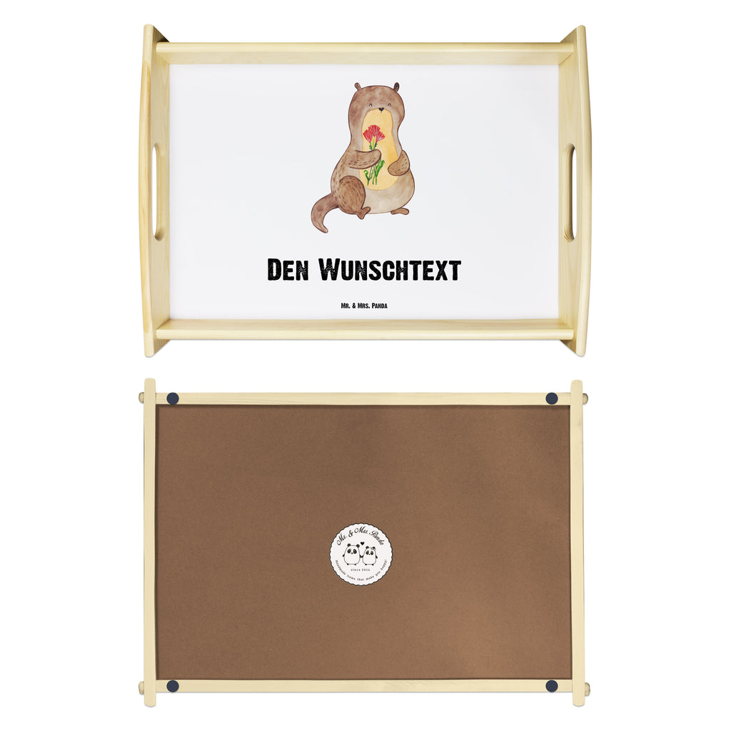 Personalisiertes Serviertablett Otter Blumenstrauß Personalisiertes Serviertablett, Personalisiertes Tablett, Personalisiertes Holztablett, Personalisiertes Küchentablett, Personalisiertes Dekotablett, Personalisiertes Frühstückstablett, Serviertablett mit Namen, Tablett mit Namen, Otter, Fischotter, Seeotter, Otter Seeotter See Otter