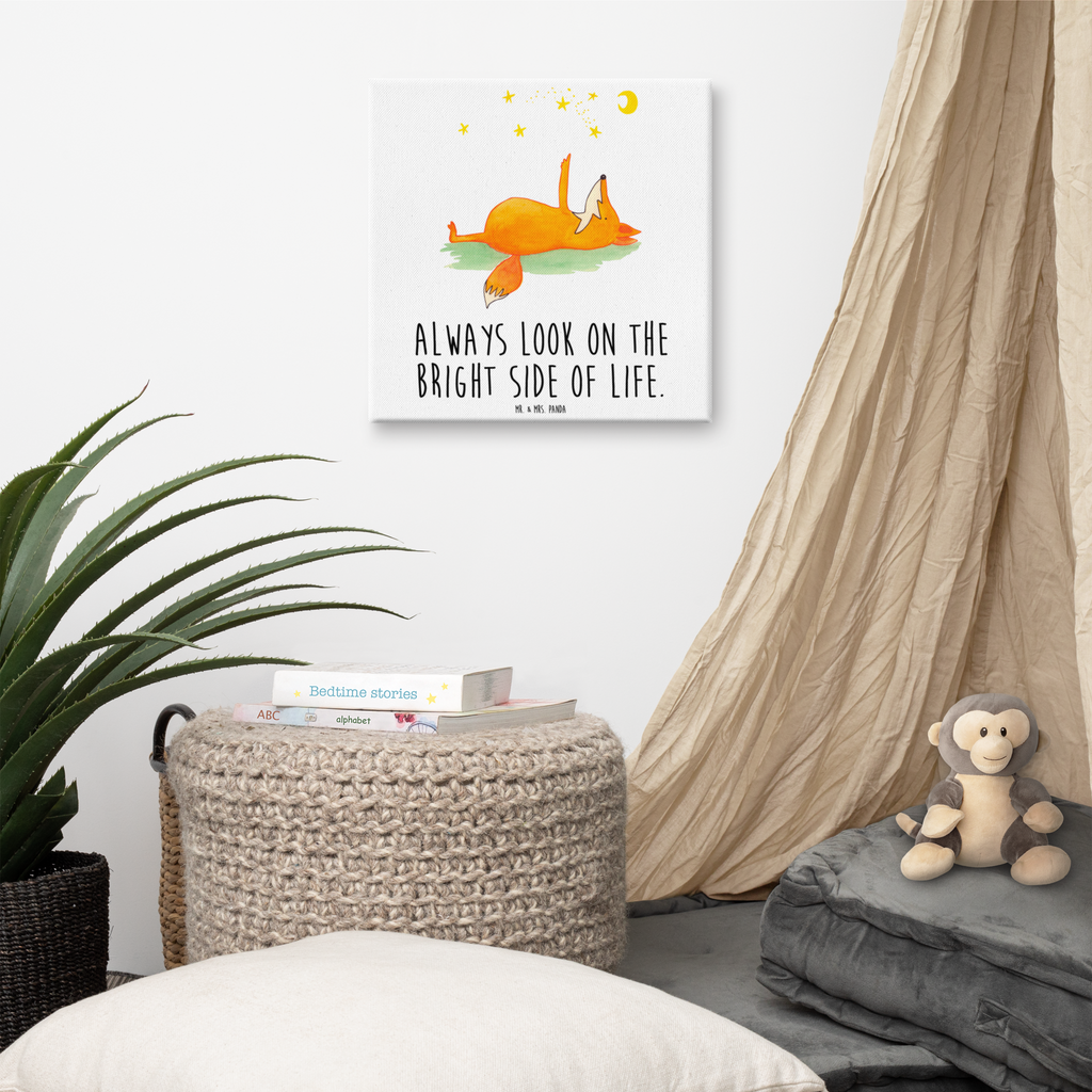 Leinwand Bild Fuchs Sterne Leinwand, Bild, Kunstdruck, Wanddeko, Dekoration, Fuchs, Füchse, tröstende Worte, Spruch positiv, Spruch schön, Romantik, Always Look on the Bright Side of Life