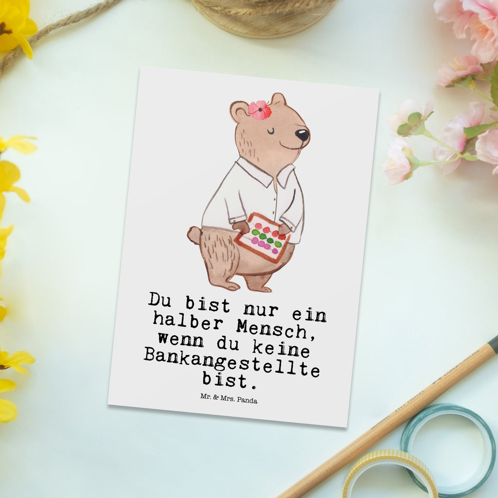 Postkarte Bankangestellte mit Herz Postkarte, Karte, Geschenkkarte, Grußkarte, Einladung, Ansichtskarte, Geburtstagskarte, Einladungskarte, Dankeskarte, Ansichtskarten, Einladung Geburtstag, Einladungskarten Geburtstag, Beruf, Ausbildung, Jubiläum, Abschied, Rente, Kollege, Kollegin, Geschenk, Schenken, Arbeitskollege, Mitarbeiter, Firma, Danke, Dankeschön, Bankangestellte, Bankfachfrau, Bänkerin, Bankberaterin