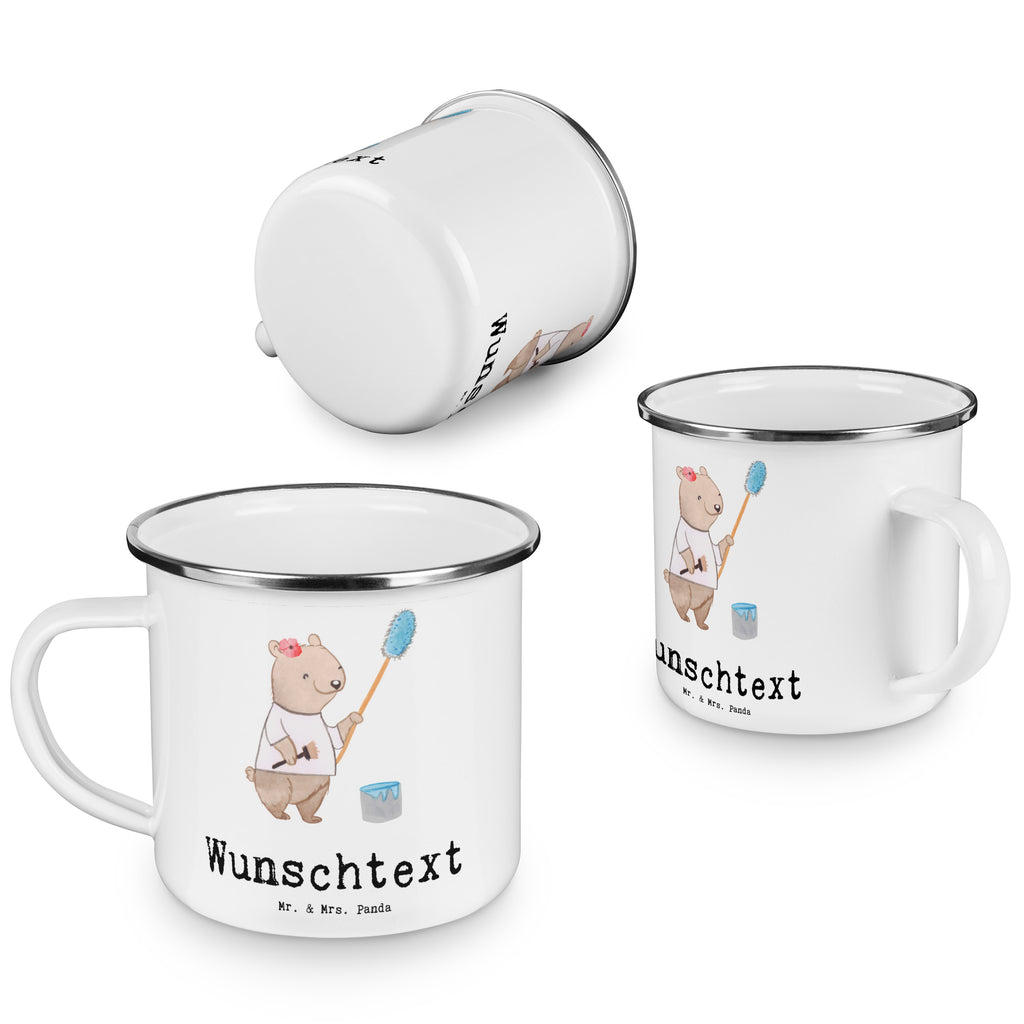 Personalisierte Emaille Tasse Malerin mit Herz Emaille Tasse personalisiert, Emaille Tasse mit Namen, Campingtasse personalisiert, Namenstasse, Campingtasse bedrucken, Campinggeschirr personalsisert, tasse mit namen, personalisierte tassen, personalisierte tasse, tasse selbst gestalten, tasse bedrucken, tassen bedrucken, Beruf, Ausbildung, Jubiläum, Abschied, Rente, Kollege, Kollegin, Geschenk, Schenken, Arbeitskollege, Mitarbeiter, Firma, Danke, Dankeschön, Maler, Malermeisterin, Gesellenprüfung, Meisterprüfung, Malerbetrieb