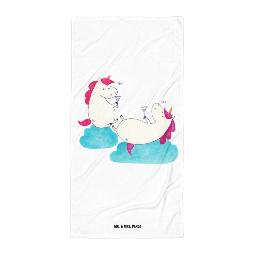 XL Badehandtuch Einhörner Sekt Handtuch, Badetuch, Duschtuch, Strandtuch, Saunatuch, Einhorn, Einhörner, Einhorn Deko, Pegasus, Unicorn, Freundinnen, Freundin, BFF, Sekt, Mädelsabend, Spaß, Party, Korken, Anstoßen, Beste