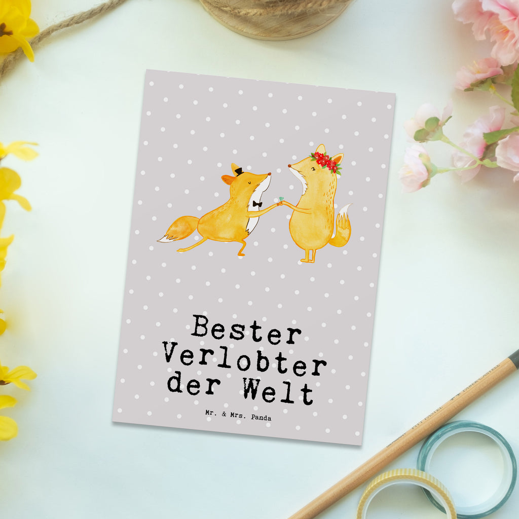 Postkarte Fuchs Bester Verlobter der Welt Postkarte, Karte, Geschenkkarte, Grußkarte, Einladung, Ansichtskarte, Geburtstagskarte, Einladungskarte, Dankeskarte, Ansichtskarten, Einladung Geburtstag, Einladungskarten Geburtstag, für, Dankeschön, Geschenk, Schenken, Geburtstag, Geburtstagsgeschenk, Geschenkidee, Danke, Bedanken, Mitbringsel, Freude machen, Geschenktipp, Verlobter, Verloben, Verlobung, Traummann, Mann, Freund, Ehemann, Zukünftiger, Hochzeit, Ehe