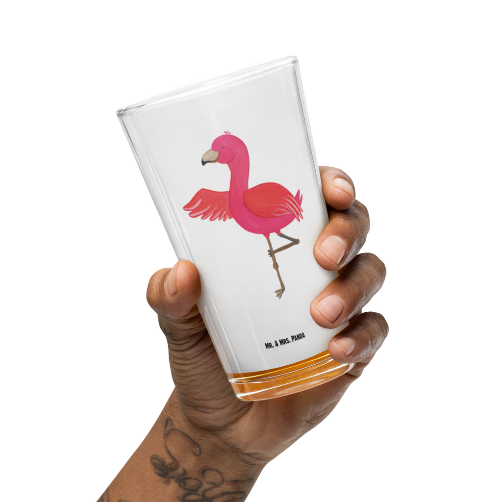 Premium Trinkglas Flamingo Yoga Trinkglas, Glas, Pint Glas, Bierglas, Cocktail Glas, Wasserglas, Flamingo, Vogel, Yoga, Namaste, Achtsamkeit, Yoga-Übung, Entspannung, Ärger, Aufregen, Tiefenentspannung