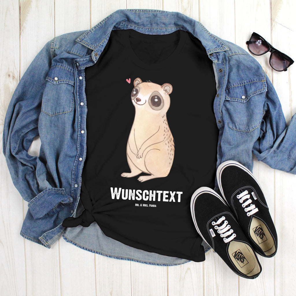 Personalisiertes T-Shirt Plumplori Glücklich T-Shirt Personalisiert, T-Shirt mit Namen, T-Shirt mit Aufruck, Männer, Frauen, Wunschtext, Bedrucken, Tiermotive, Gute Laune, lustige Sprüche, Tiere, Plumplori, Niedlich, Glück