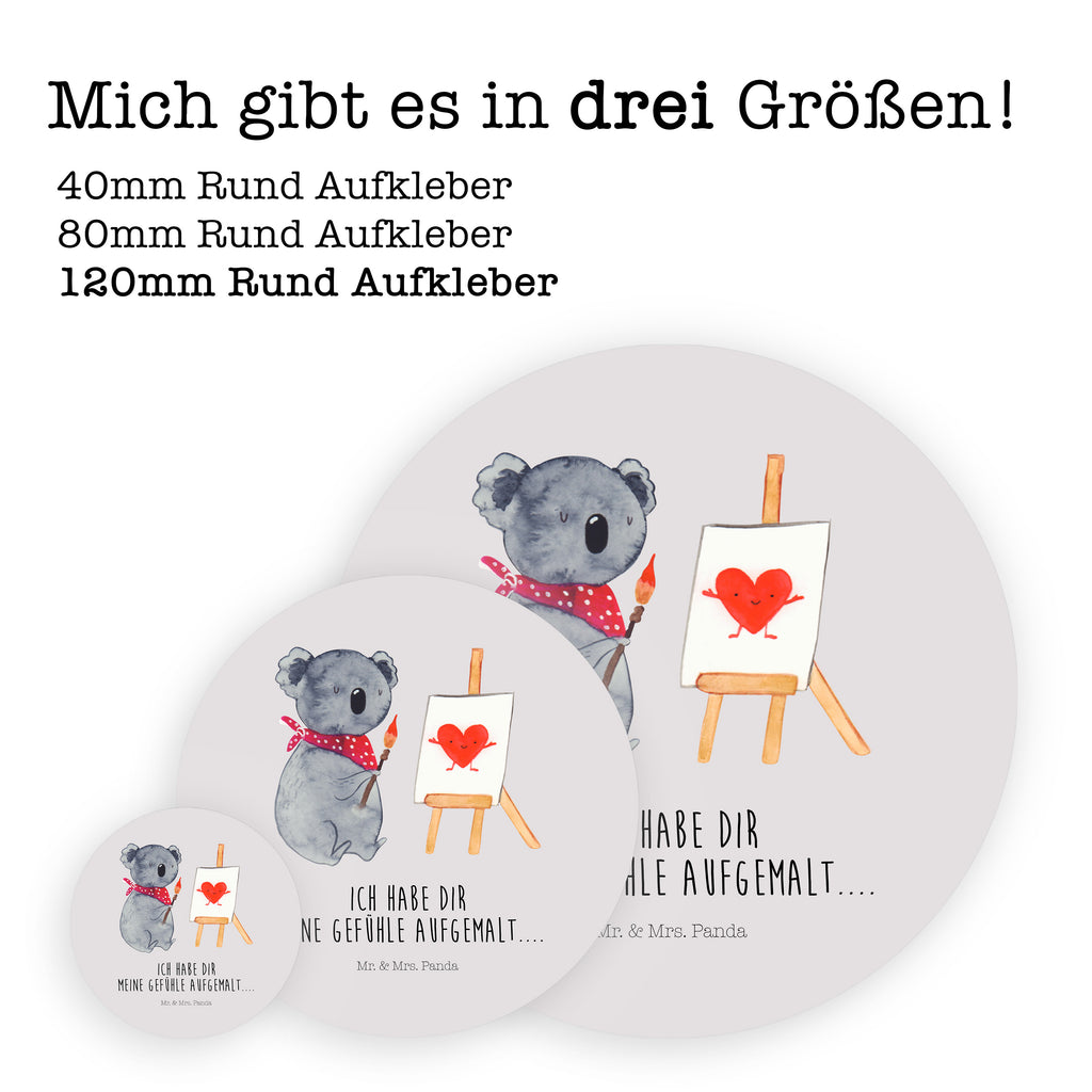 Rund Aufkleber Koala Künstler Sticker, Aufkleber, Etikett, Koala, Koalabär, Liebe, Liebensbeweis, Liebesgeschenk, Gefühle, Künstler, zeichnen