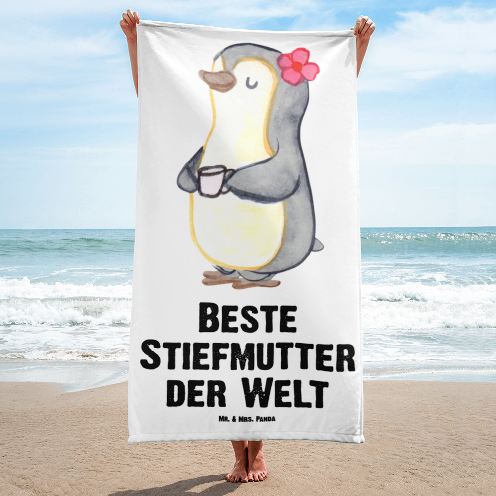 XL Badehandtuch Pinguin Beste Stiefmutter der Welt Handtuch, Badetuch, Duschtuch, Strandtuch, Saunatuch, für, Dankeschön, Geschenk, Schenken, Geburtstag, Geburtstagsgeschenk, Geschenkidee, Danke, Bedanken, Mitbringsel, Freude machen, Geschenktipp, Stiefmutter, Stief Mutter, Stiefmama, Mami, Mutter, Muttertag, Mutti, Mama, Tochter, Sohn, Beste