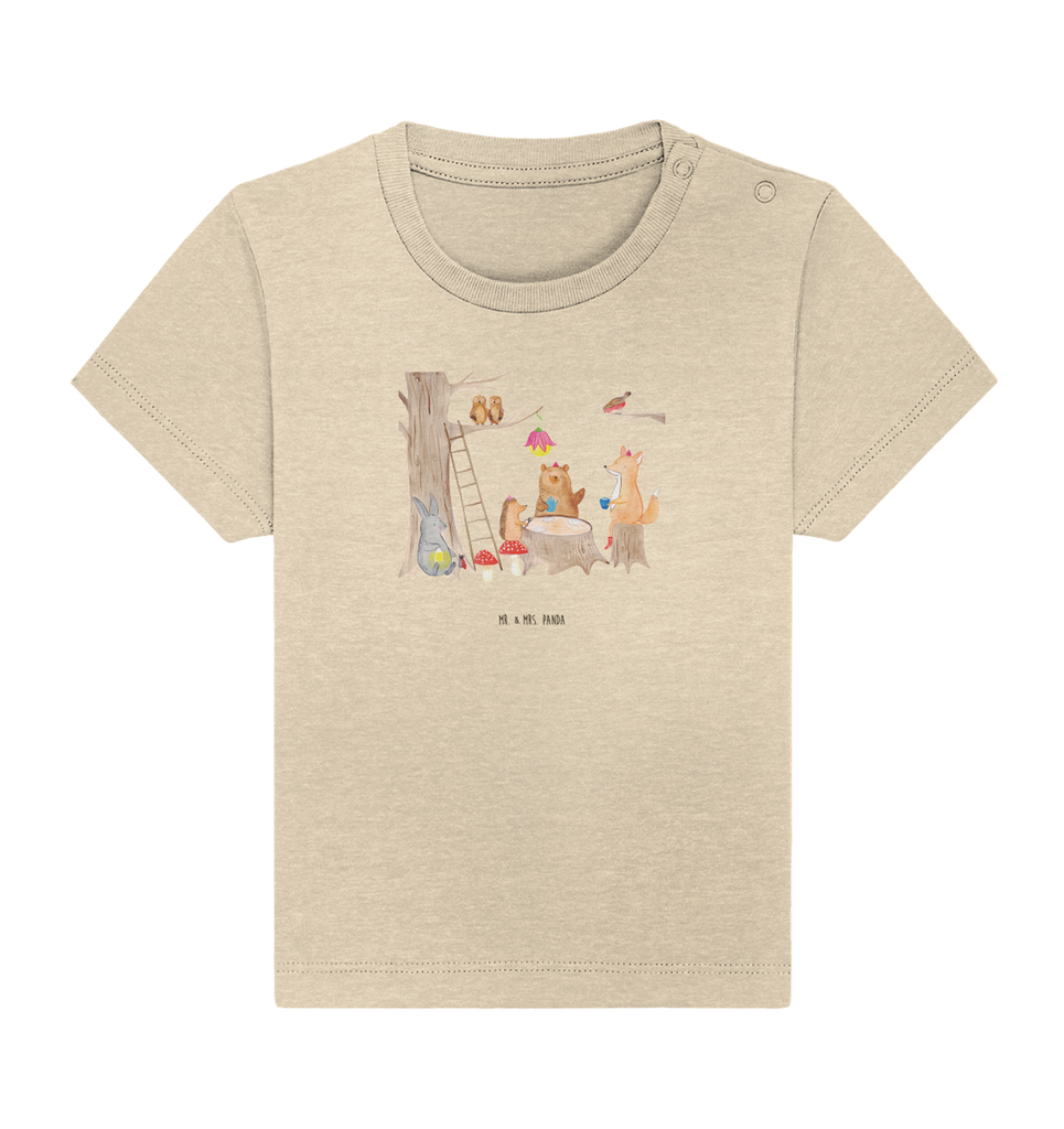 Organic Baby Shirt Waldtiere Picknick Baby T-Shirt, Jungen Baby T-Shirt, Mädchen Baby T-Shirt, Shirt, Tiermotive, Gute Laune, lustige Sprüche, Tiere, Waldtiere, Picknick, Wald, Fuchs, Hase, Igel, Maus, Eichhörnchen