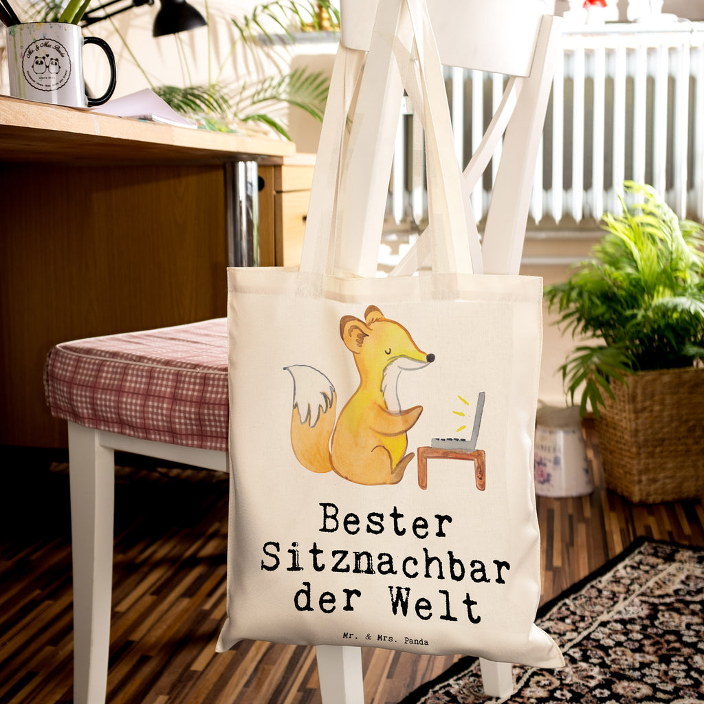 Tragetasche Fuchs Bester Sitznachbar der Welt Beuteltasche, Beutel, Einkaufstasche, Jutebeutel, Stoffbeutel, Tasche, Shopper, Umhängetasche, Strandtasche, Schultertasche, Stofftasche, Tragetasche, Badetasche, Jutetasche, Einkaufstüte, Laptoptasche, für, Dankeschön, Geschenk, Schenken, Geburtstag, Geburtstagsgeschenk, Geschenkidee, Danke, Bedanken, Mitbringsel, Freude machen, Geschenktipp, Sitznachbar, Stuhlnachbar, Nachbar, Uni, Universität, Seminar, Kommilitone, Tischnachbar, Schule, Mitschüler, Mitstudent, Hochschule