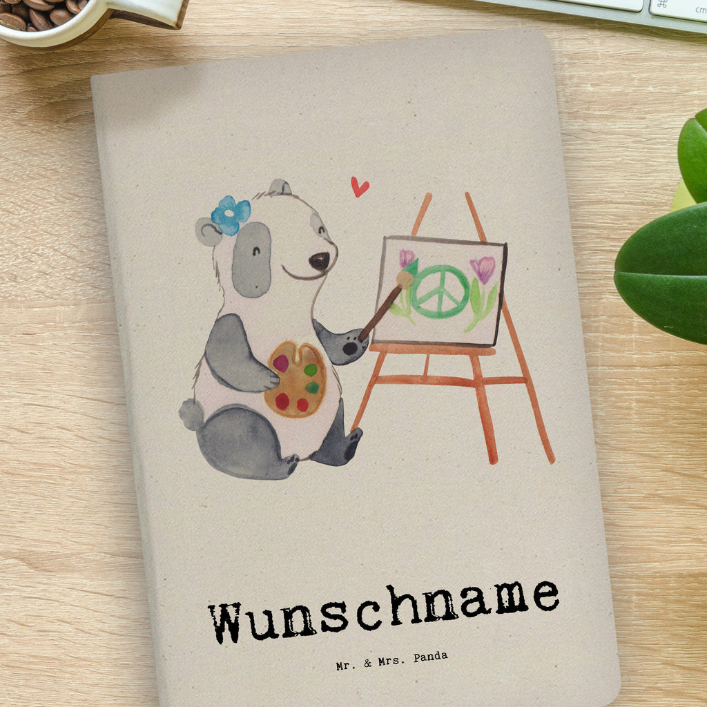 DIN A4 Personalisiertes Notizbuch Kunstlehrerin mit Herz Personalisiertes Notizbuch, Notizbuch mit Namen, Notizbuch bedrucken, Personalisierung, Namensbuch, Namen, Beruf, Ausbildung, Jubiläum, Abschied, Rente, Kollege, Kollegin, Geschenk, Schenken, Arbeitskollege, Mitarbeiter, Firma, Danke, Dankeschön, Kunstlehrerin, Kunstunterricht, Kunstschule