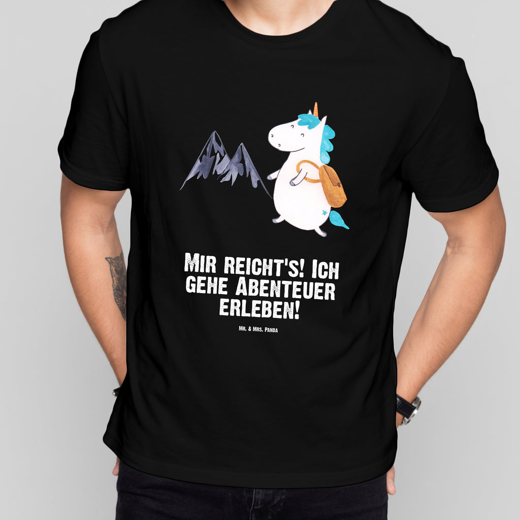 T-Shirt Standard Einhorn Bergsteiger T-Shirt, Shirt, Tshirt, Lustiges T-Shirt, T-Shirt mit Spruch, Party, Junggesellenabschied, Jubiläum, Geburstag, Herrn, Damen, Männer, Frauen, Schlafshirt, Nachthemd, Sprüche, Einhorn, Einhörner, Einhorn Deko, Pegasus, Unicorn, Bergsteiger, Abenteuer, Berge, Abenteurer, Weltenbummler, Weltreise, Reisen, Urlaub, Entdecker