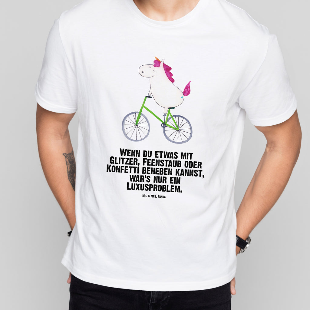 T-Shirt Standard Einhorn Radfahrer T-Shirt, Shirt, Tshirt, Lustiges T-Shirt, T-Shirt mit Spruch, Party, Junggesellenabschied, Jubiläum, Geburstag, Herrn, Damen, Männer, Frauen, Schlafshirt, Nachthemd, Sprüche, Einhorn, Einhörner, Einhorn Deko, Pegasus, Unicorn, Radfahren, Radfahrer, Rad, Bike, Feenstaub, Konfetti, Luxusproblem, Kummer, Liebeskummer