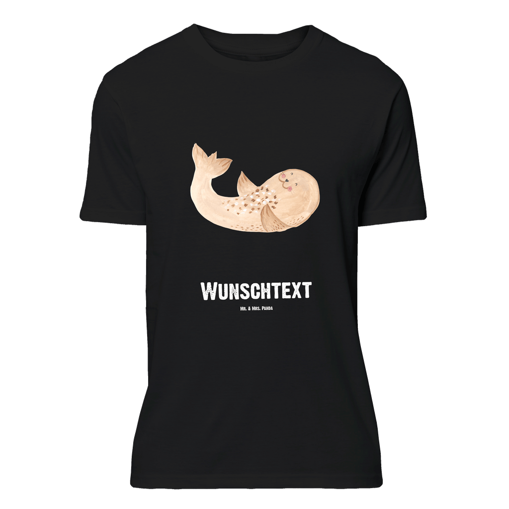 Personalisiertes T-Shirt Robbe liegend T-Shirt Personalisiert, T-Shirt mit Namen, T-Shirt mit Aufruck, Männer, Frauen, Wunschtext, Bedrucken, Tiermotive, Gute Laune, lustige Sprüche, Tiere, Robbe, Robben, Seehund, Strand, Meerestier, Ostsee, Nordsee, Lachen, Freude