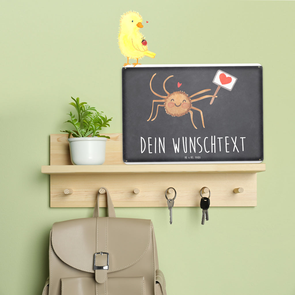 Personalisiertes Blechschild Spinne Agathe Motivation Blechschild, Metallschild, Geschenk Schild, Schild, Magnet-Metall-Schild, Deko Schild, Wandschild, Wand-Dekoration, Türschild, Spinne Agathe, Spinne, Agathe, Videos, Merchandise, Motivation, Glück, Liebe, Vertrauen, Dankeschön