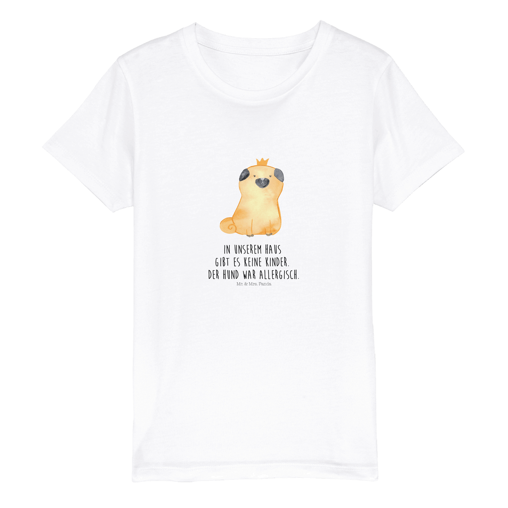 Organic Kinder T-Shirt Mops Krone Kinder T-Shirt, Kinder T-Shirt Mädchen, Kinder T-Shirt Jungen, Hund, Hundemotiv, Haustier, Hunderasse, Tierliebhaber, Hundebesitzer, Sprüche, Mops, allergisch, kinderlos, Hausregel, Hundebesitzer. Spruch, lustig