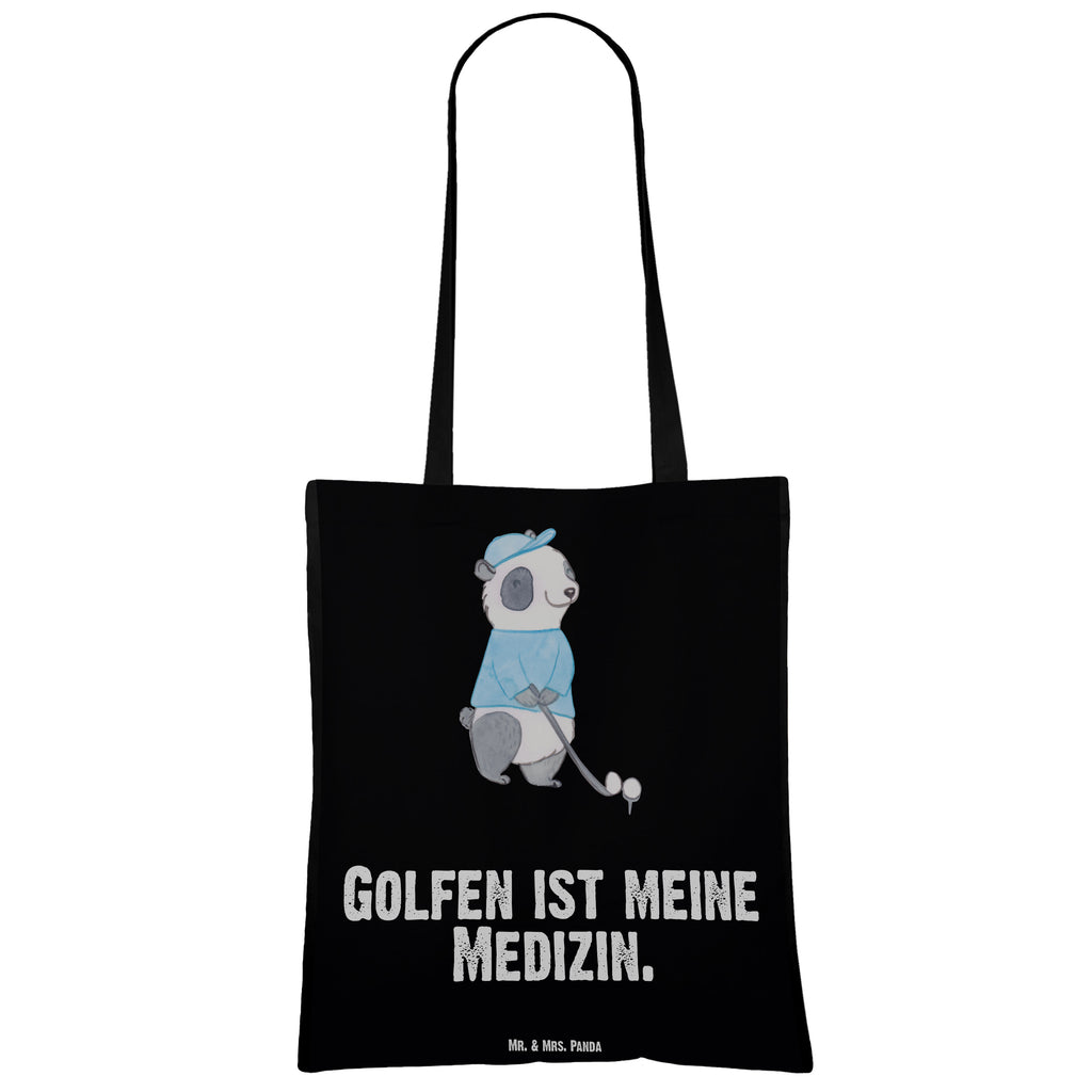 Tragetasche Panda Golfen Medizin Beuteltasche, Beutel, Einkaufstasche, Jutebeutel, Stoffbeutel, Tasche, Shopper, Umhängetasche, Strandtasche, Schultertasche, Stofftasche, Tragetasche, Badetasche, Jutetasche, Einkaufstüte, Laptoptasche, Geschenk, Sport, Sportart, Hobby, Schenken, Danke, Dankeschön, Auszeichnung, Gewinn, Sportler, Golfen, Golf spielen, Golfplatz, Golfturnier, Golf Verein