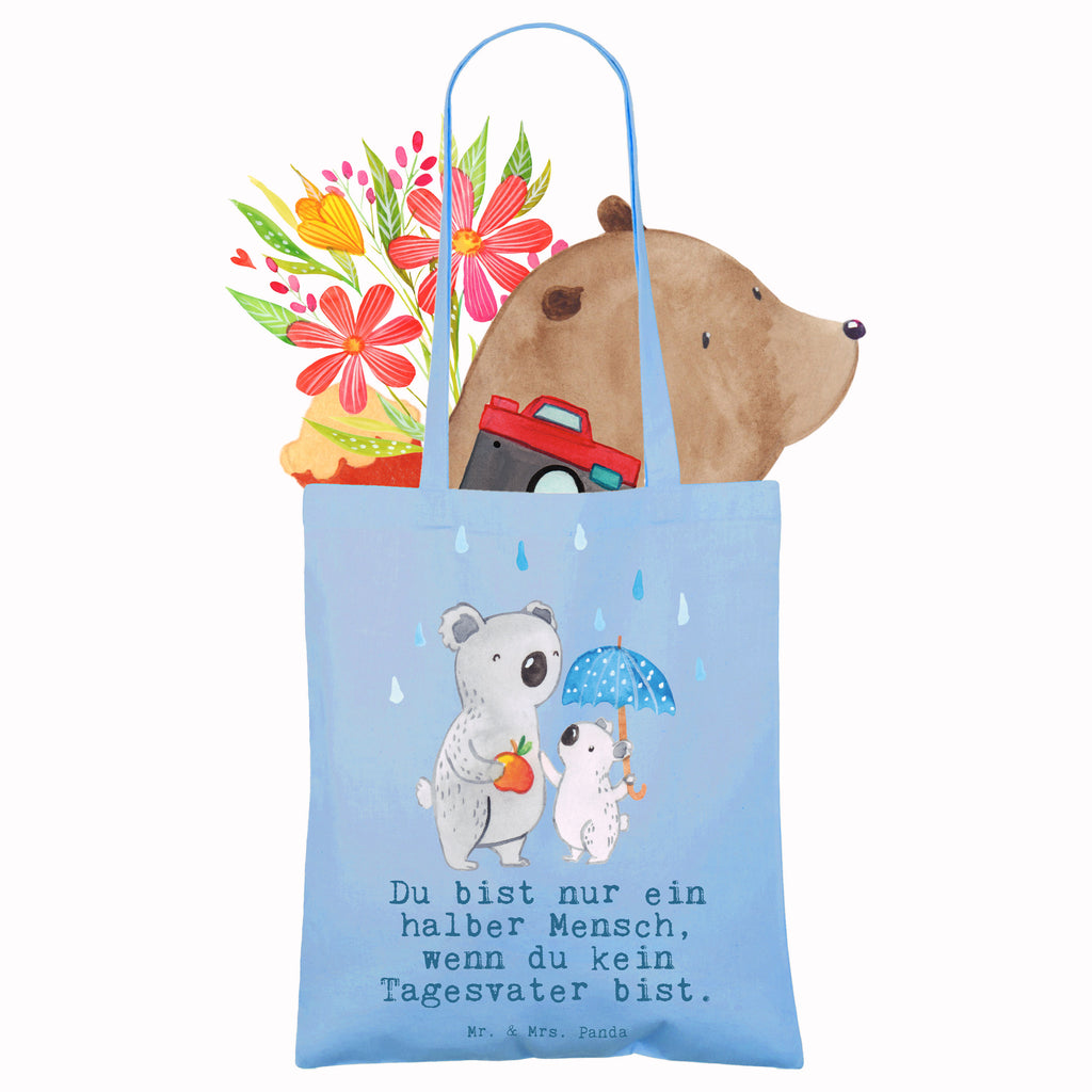 Tragetasche Tagesvater mit Herz Beuteltasche, Beutel, Einkaufstasche, Jutebeutel, Stoffbeutel, Tasche, Shopper, Umhängetasche, Strandtasche, Schultertasche, Stofftasche, Tragetasche, Badetasche, Jutetasche, Einkaufstüte, Laptoptasche, Beruf, Ausbildung, Jubiläum, Abschied, Rente, Kollege, Kollegin, Geschenk, Schenken, Arbeitskollege, Mitarbeiter, Firma, Danke, Dankeschön