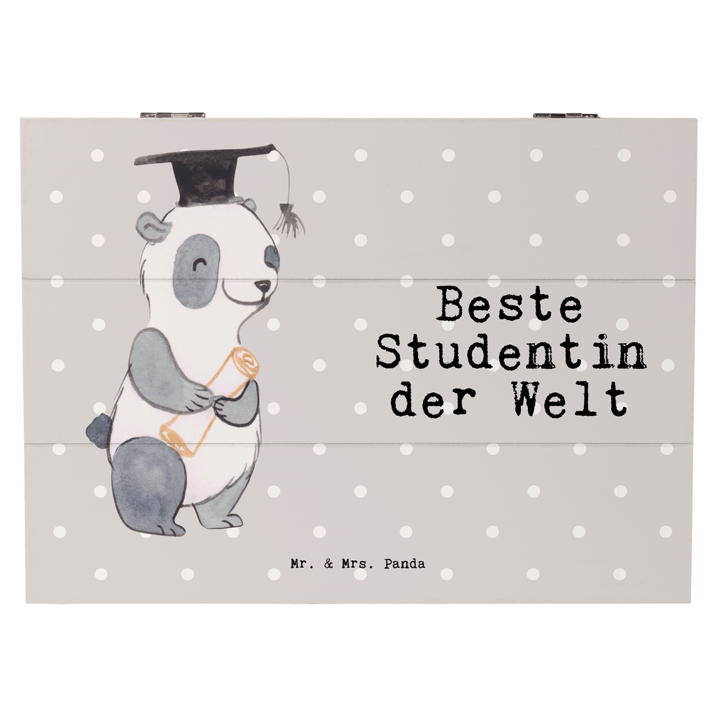 Holzkiste Panda Beste Studentin der Welt Holzkiste, Kiste, Schatzkiste, Truhe, Schatulle, XXL, Erinnerungsbox, Erinnerungskiste, Dekokiste, Aufbewahrungsbox, Geschenkbox, Geschenkdose, für, Dankeschön, Geschenk, Schenken, Geburtstag, Geburtstagsgeschenk, Geschenkidee, Danke, Bedanken, Mitbringsel, Freude machen, Geschenktipp, Studentin, Studium, Tochter, Spaß, Musterschülerin, lustig, Studienabschluss, witzig, Universität, Abschluss, Alumni, Uni, Studenten, Hochschule